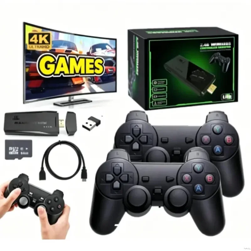 Consola de Videojuegos Retro Inalámbrica M8, Stick de Videojuegos con Salida HDMI 4K, Plug and Play, Caja de Juegos Retro con Múltiples Juegos Clásicos Integrados