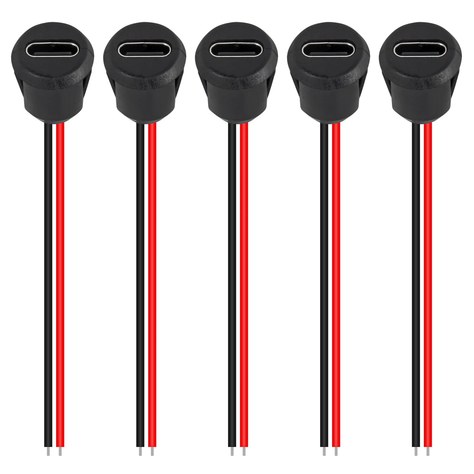 5 szt. 2-pinowe złącze USB typu C wodoodporne z gniazdem żeńskim gniazdo szybkiego ładowania Port ładowania Gniazdo wtykowe ładowarki USB-C