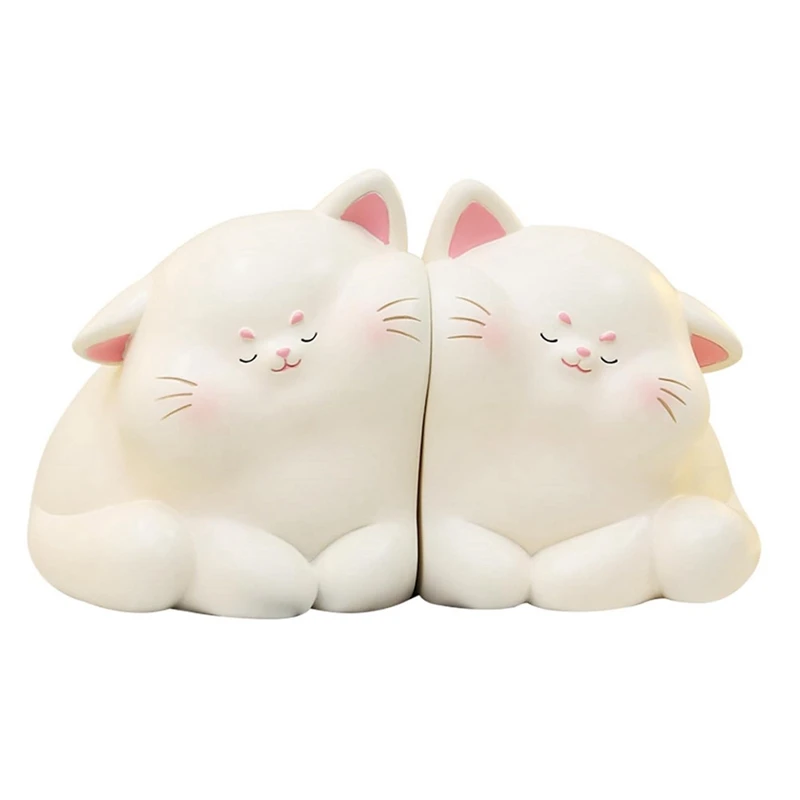 Cat Decorative Book Ends,Unique Bookends To Hold Books,Resin Book Holder Stopper For Home Decor Bookshelf Office Desk