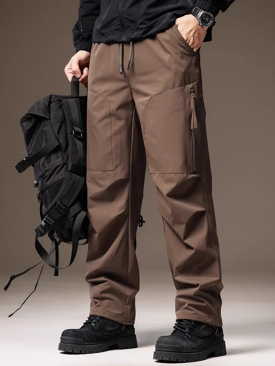 

Large Size American Retro Workwear Pants Men's Summer Thin Straight Casual Trousers Youth Active Sle Qui Dry Straight Leg