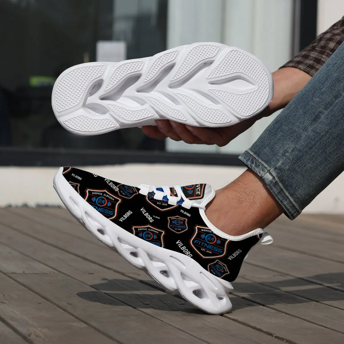 أحذية رياضية مسطحة برباط للرجال في الهواء الطلق للرجال خفيفة الوزن شبكية قابلة للتنفس صيفية مريحة ونعل ناعم للتدريب #1