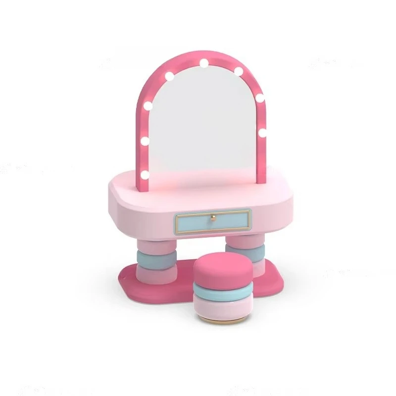 طاولة الزينة ذات الوجهين للأميرة، معدات اللعب الداخلية للأطفال، اللعب التفاعلي للفتيات #1