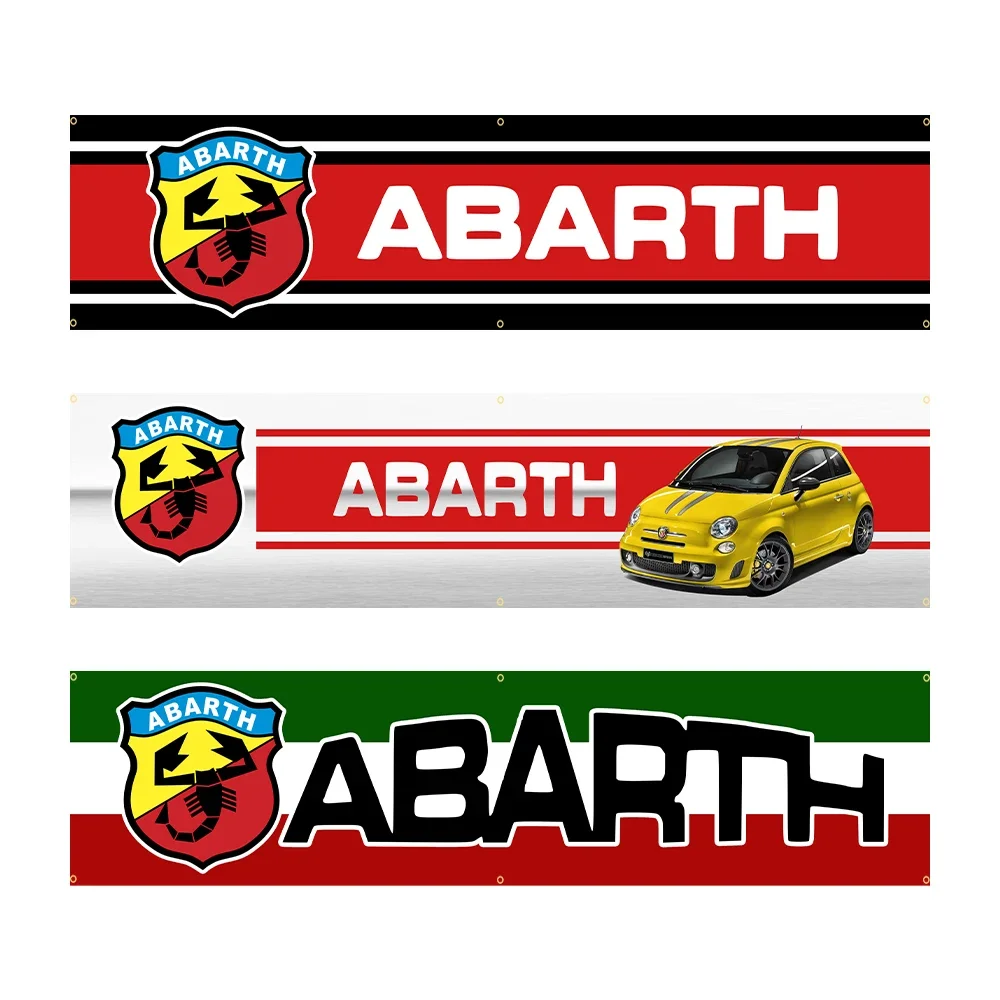 60*240 Abarths Flag Polyester Printed Racing Car Banner For Decor