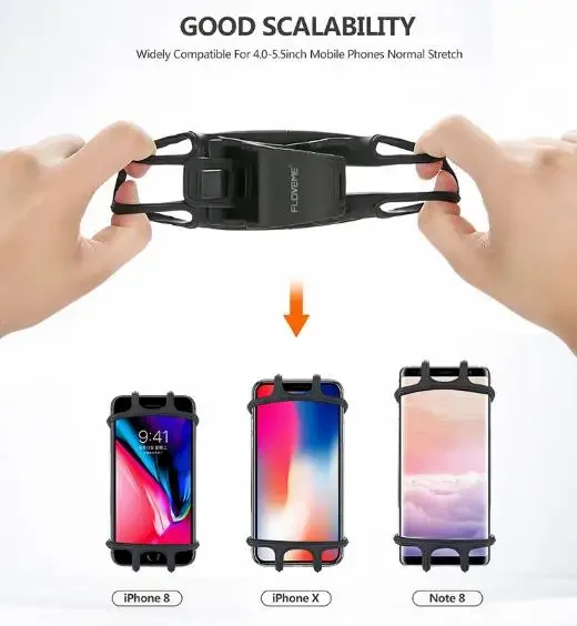 حامل هاتف محمول من السيليكون للدراجة العالمية لهاتف iPhone XR Samsung Xiaomi Huawei حامل مقود الدراجة الهوائية