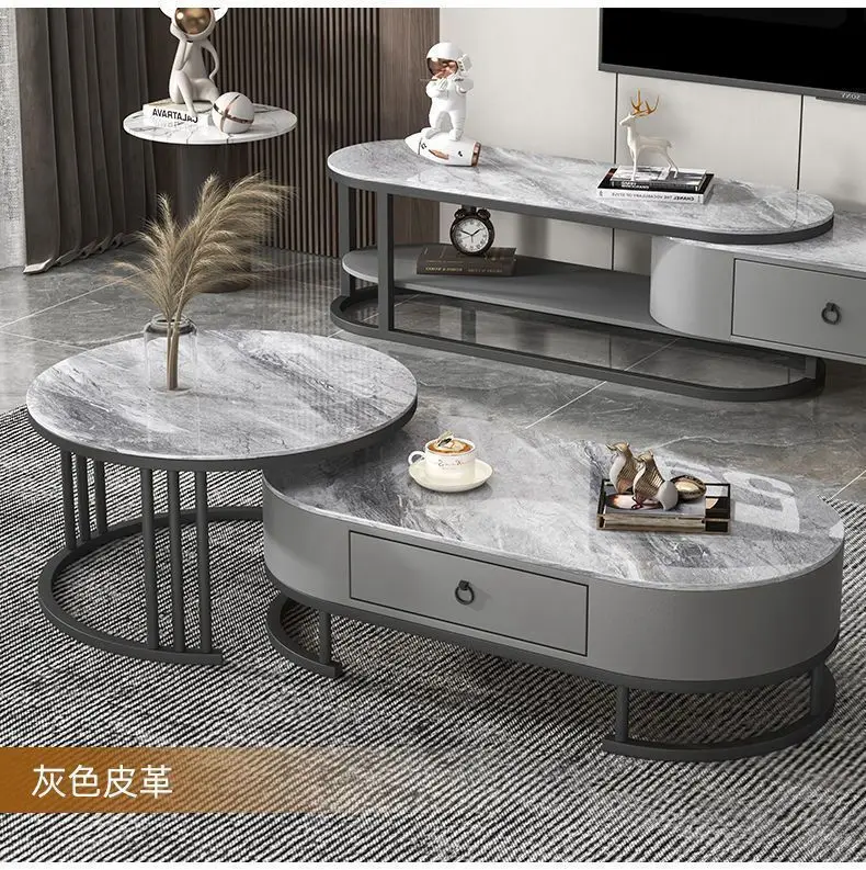 

TV Cabinet Coffee Table Combination Modern Simple Small Apartment Coffee Table Household Living Room Floor Cabinet