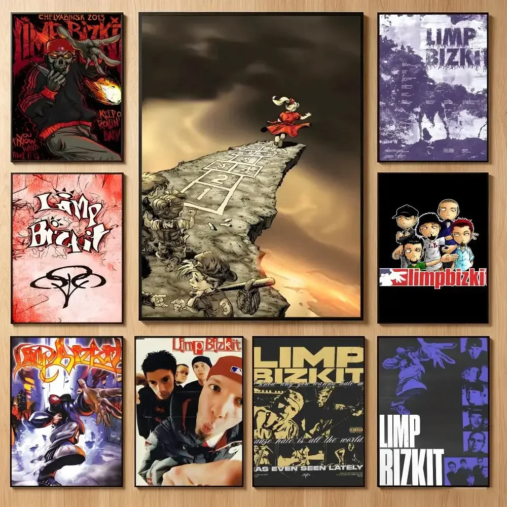 Aggressive Band L-Limp Bizkit Poster Classic Self-Adhesive PP Wall Sticker for Living Room Bar Decor Gift