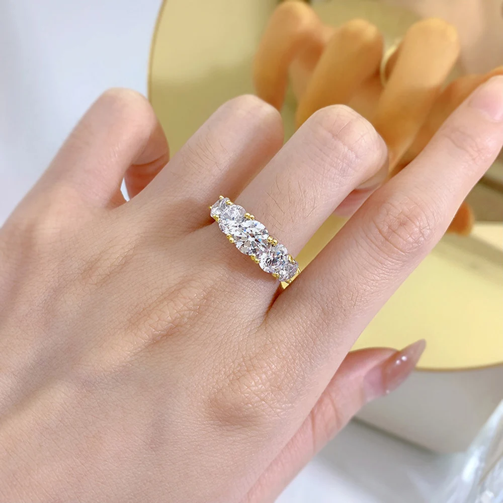Hip Hop S925 Sterling Silver Ring Inlay Moissanite 1 Carat or More Luxury Personalized Festival Exclusive Gift