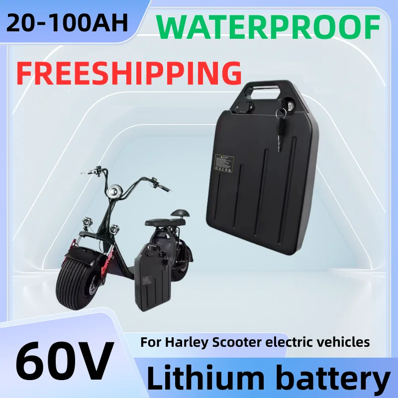 

Harley Citycoco 60V 30Ah 50AH Electric Motorcycle Waterproof 18650 Lithium Battery for Foldable CityCoco Electric ScooterBicycl