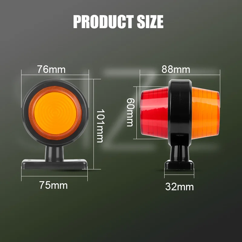 12V 24V Double Sides LED Marker Light Clearance Light Turn Signal Light Warning Tail Lamp For Car Truck Trailer Lorry Pickup RV