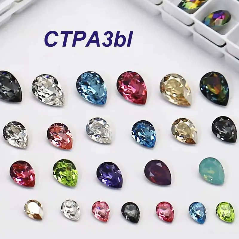 High Quality SW 4320 4×6mm 36pcs K9 Strass Crystal Dorp Shape Popular Fancy Nail Art Rhinestone 3D Nail Charms Accessories