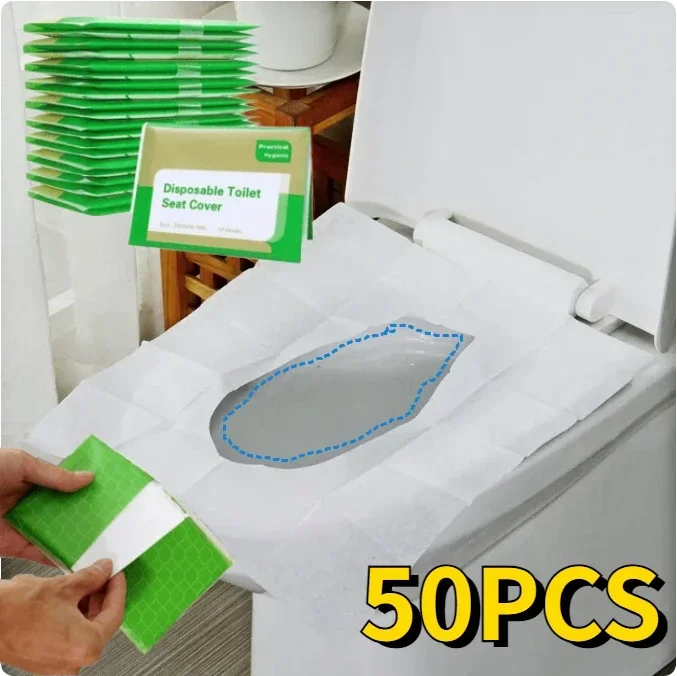 

50/30/10PCS Disposable Toilet Seat Cover Portable Travel Camping Hotel Bathroom Degradable Waterproof Toilet Mat Accessories