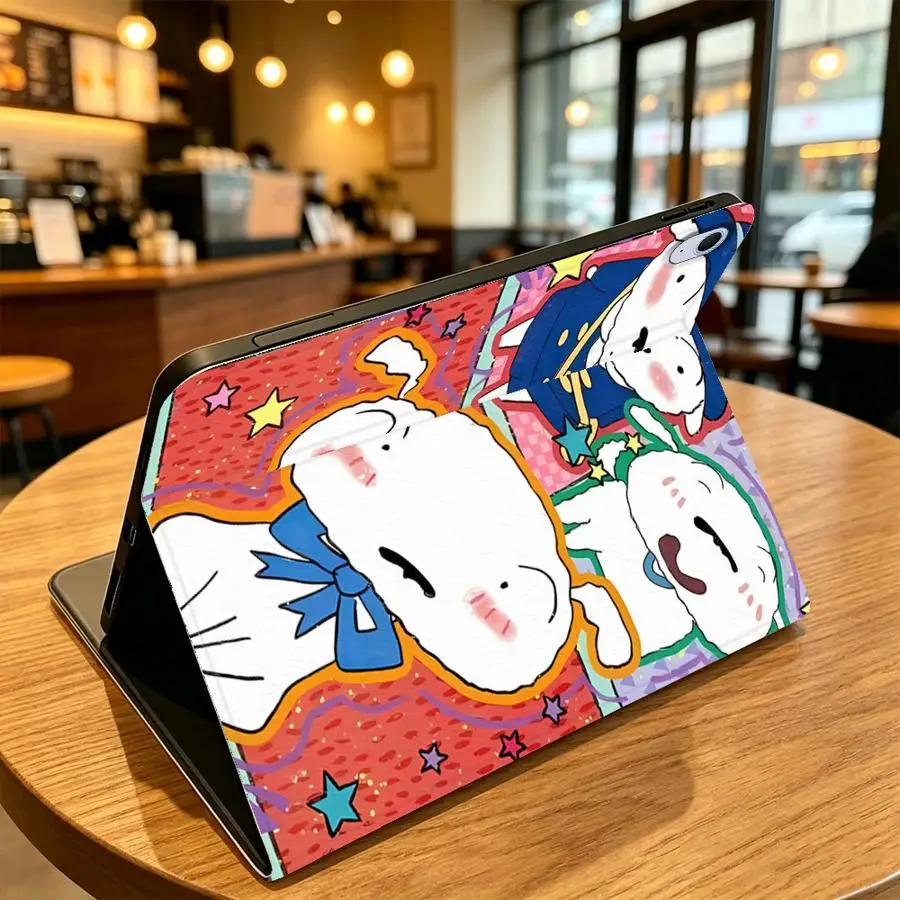 Shin-Chans Friends With Pencil Holder Case for Samsung Galaxy Tab A7 Lite S11 A9Plus S9 FE S10FE S9+ S10 Lite S7 S8+ A11 S10
