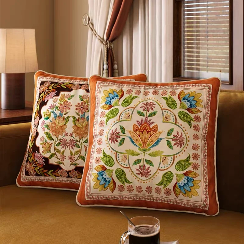 Classical Flora Pillows Long Throw Cushion Case Retro Simple Warm Decorative Pillow Cover For Sofa Chair Home Decorations