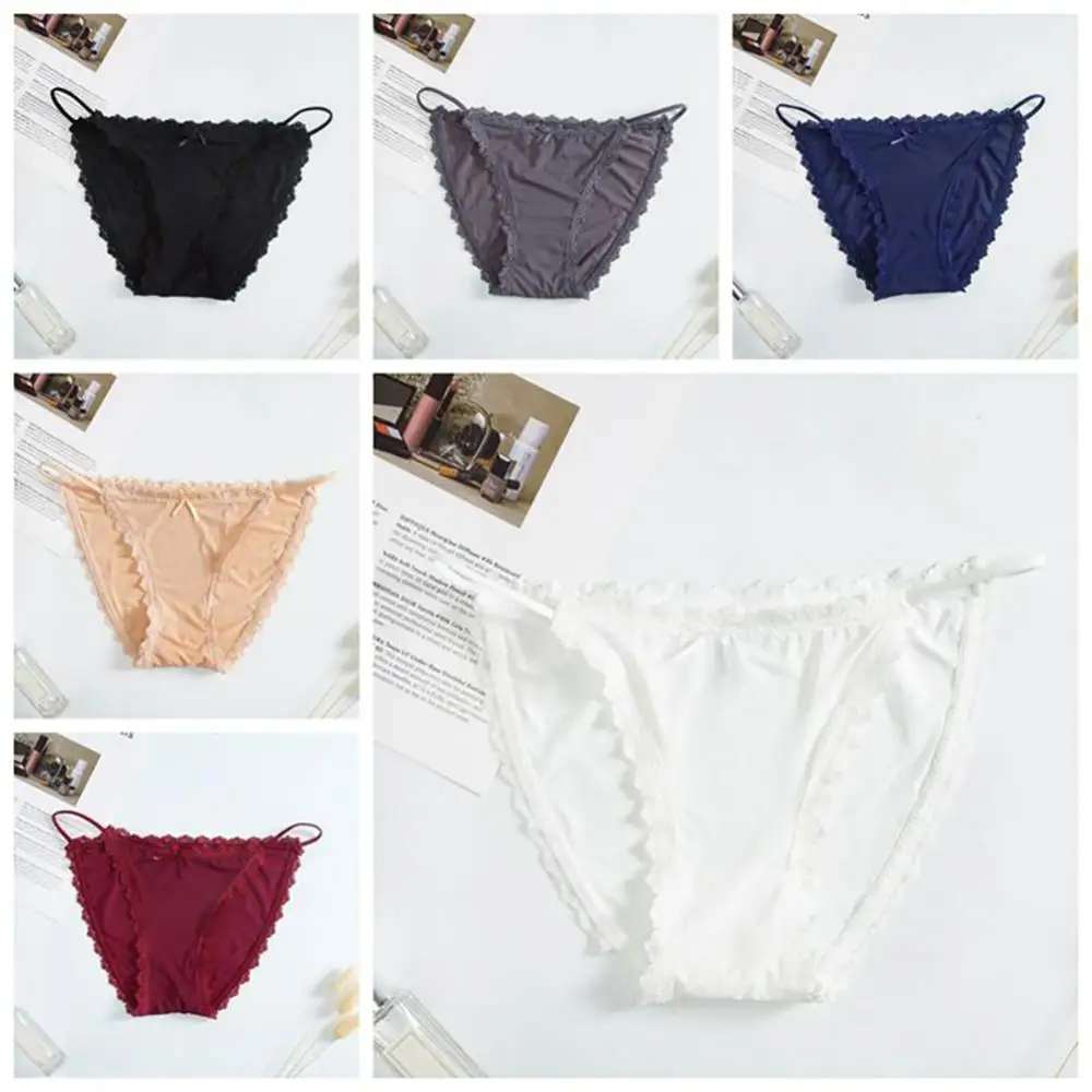 Sexy Lace Panties Women Fashion Cozy Lingerie Tempting Briefs Solid Color Women\'s Low Waist Intimates Underwear