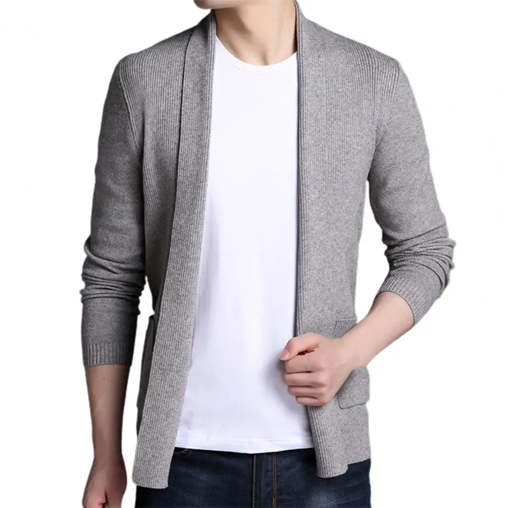 

Men Sweater Coat Korean Fashion Knitted Coats Men Streetwear Slim Fit Casual Cardigan Coats