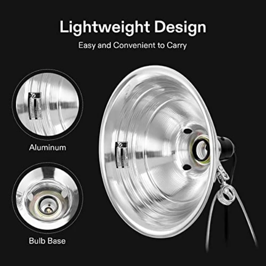 4 Pack Clamp Lamp Light with Detachable 8.5 Inch Aluminum Reflector up to 150 Watt E26 Socket No Bulb Included,6 Feet Cord, UL