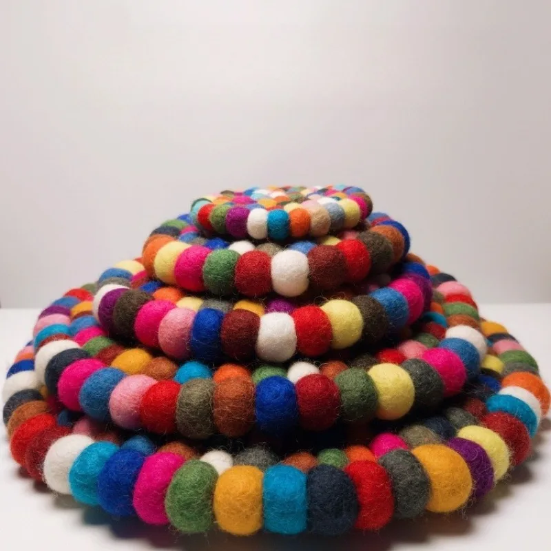 Colorful Singing Bowls Cushions Wool Felt Tibetan Bowl Cushion Soft Yoga Brass Bowl Protector Percussion Instruments Accessories