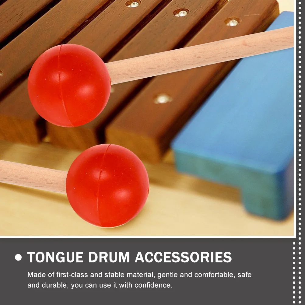 

Ethereal Drumstick Set 2pcs Mallets Sticks Percussion Accessories for Xylophone Tongue Drum Universal Wooden Rubber Design