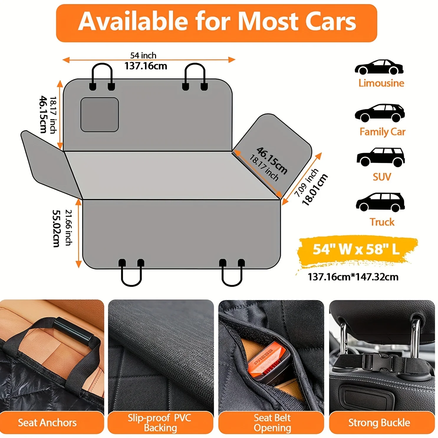 Car Dog Mat Going Out Travel Pet Mat Waterproof Anti-dirty Back Seat Mat Pet Dog Seat Covers For Cars Trucks And SUVs