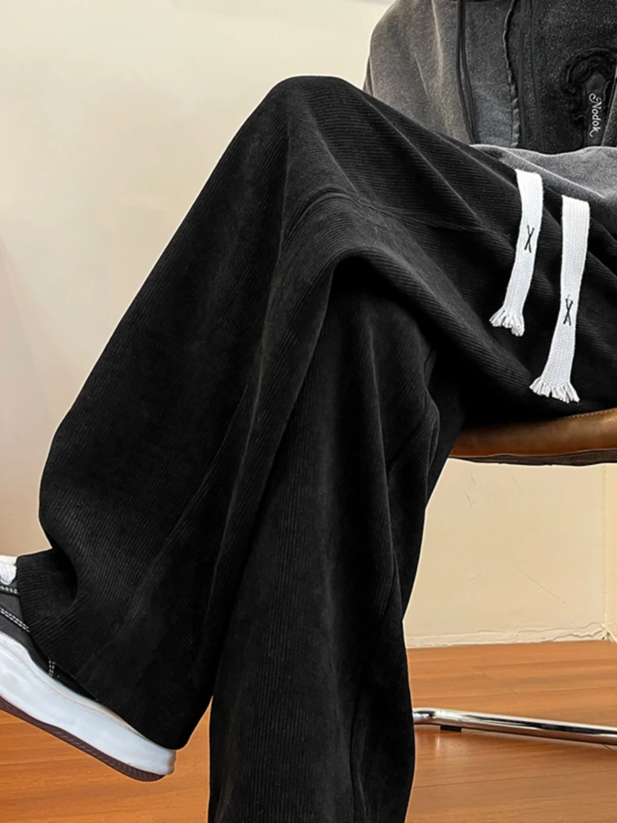 

Corduroy Leisure Pants Men's Trendy Fce Lined Japanese Sle Lazy Wind Wide Leg Casual Pants Faionable Youthful Sle