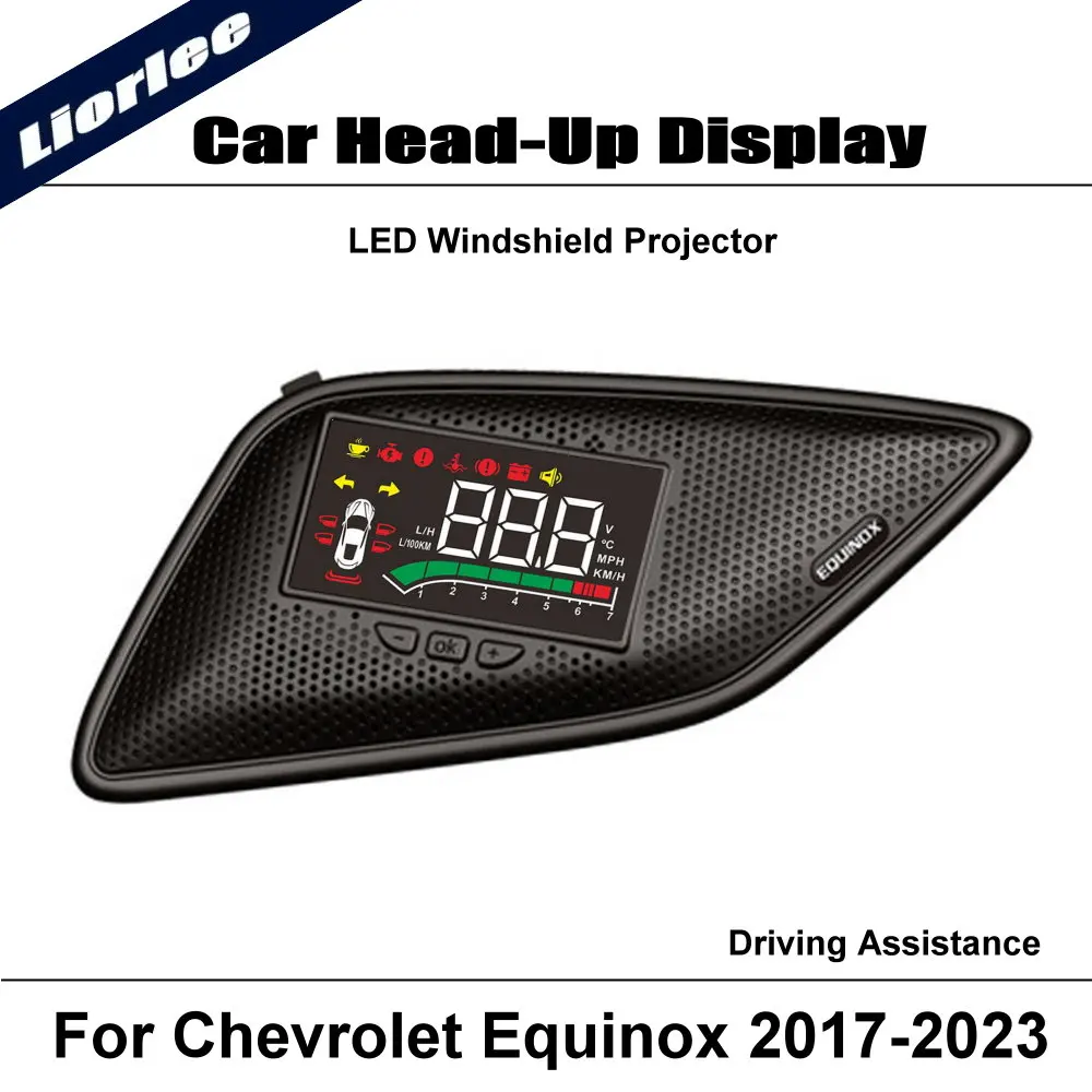Car LED Projector For Chevrolet Equinox 2017-2023 Auto HUD Head-Up Display Windshield Safe Driving Assistance Accessories