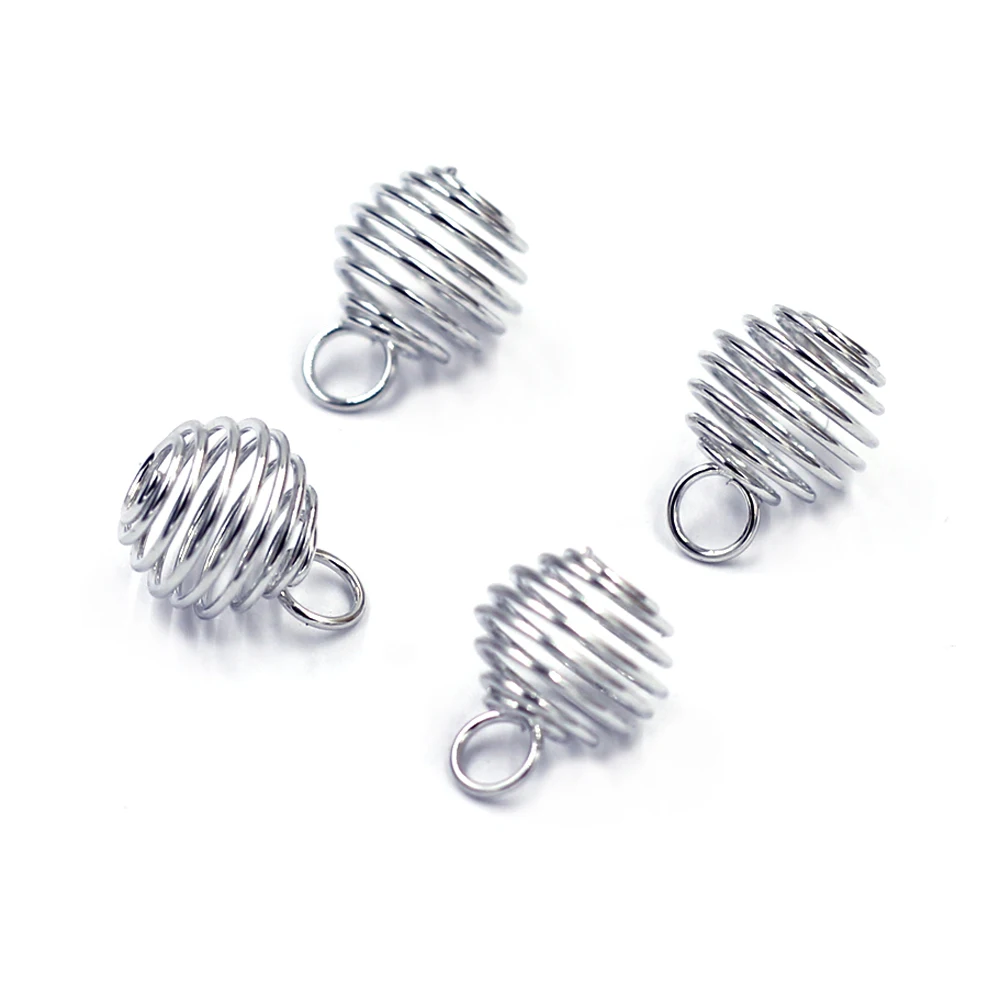 Anhänger Laterne Frühling Spirale Perlenkäfige Legierung Silber Gold Bronze Gunmetal Farbe Schmuck DIY Finding Charms 9x12mm – Detail 8