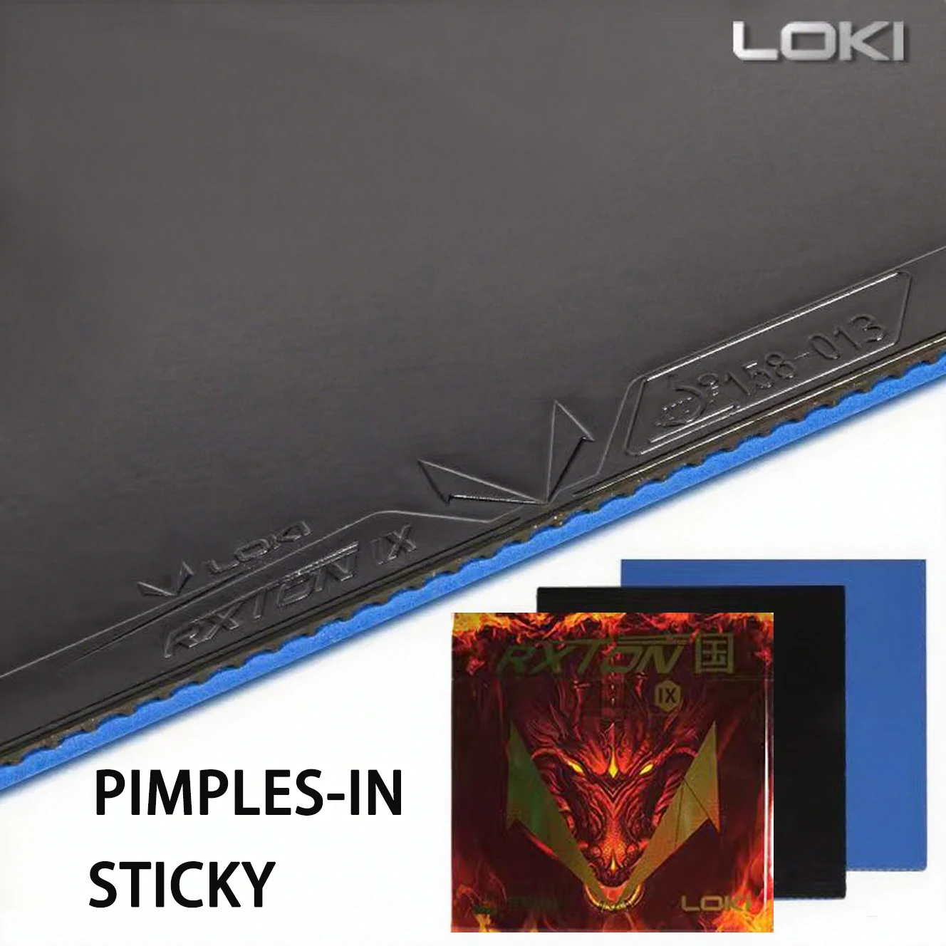 

LOKI RXTON 9, резиновый лист для настольного тенниса с синей губкой для торта, одобренная ITTF, резиновая губка для пинг-понга, быстрая атака и дуга
