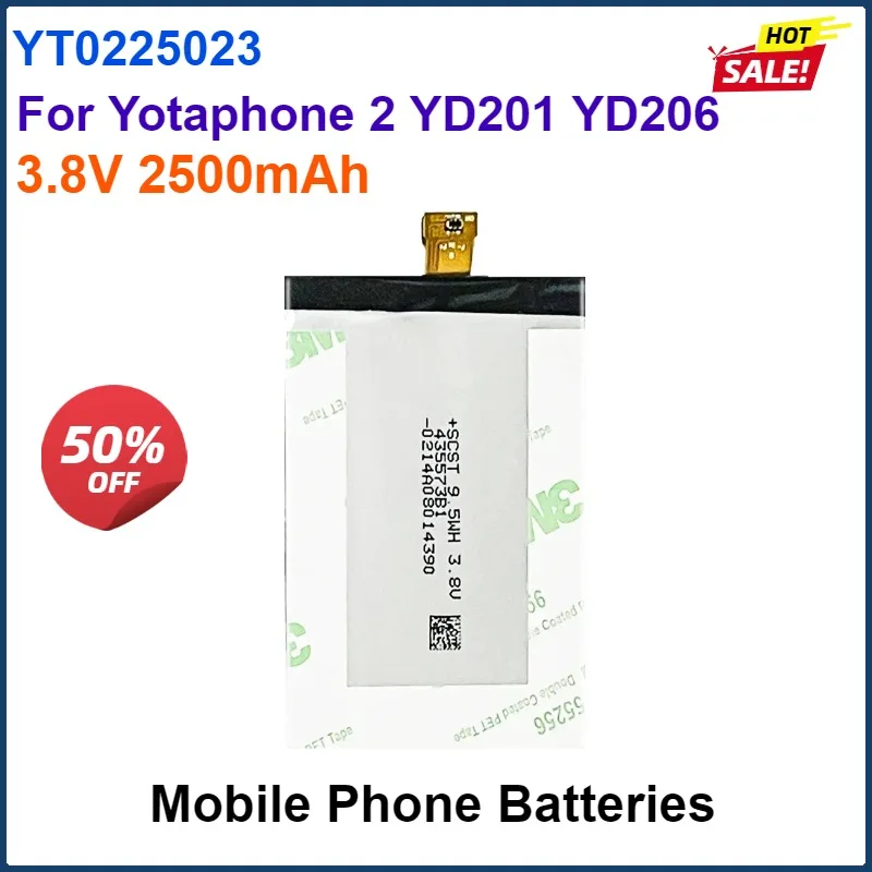 

3.8V 2500mAh Mobile Phone Batteries YT0225023 For Yotaphone 2 Yotaphone2 YD201 YD206 Cellphones Portable Battery