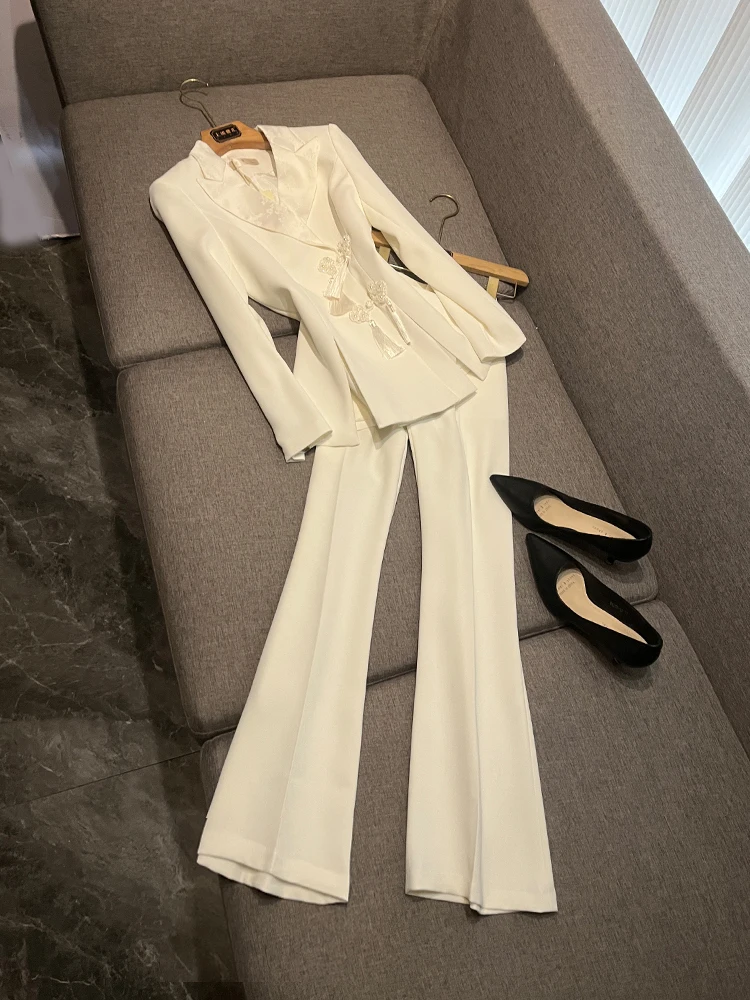 

Ele mat 2024 Spring Women's Suit Top Buttoned Chinese Sle Host Profional Workwear WY078 Corporate Faion