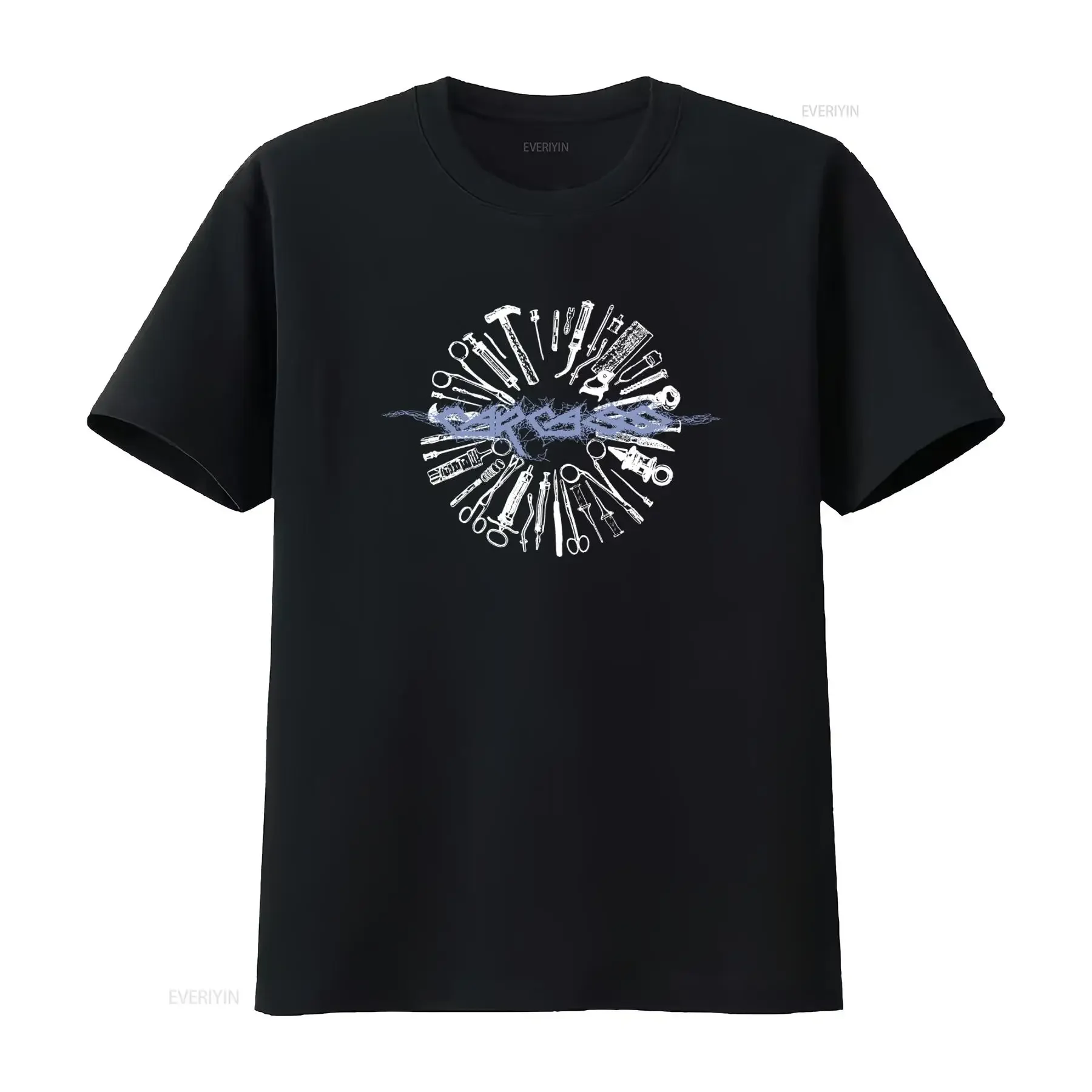Carcass British Extreme Metal Band Tools Pattern T Shirt for Fashion vintage Washed fashion Breathable homme Stretched