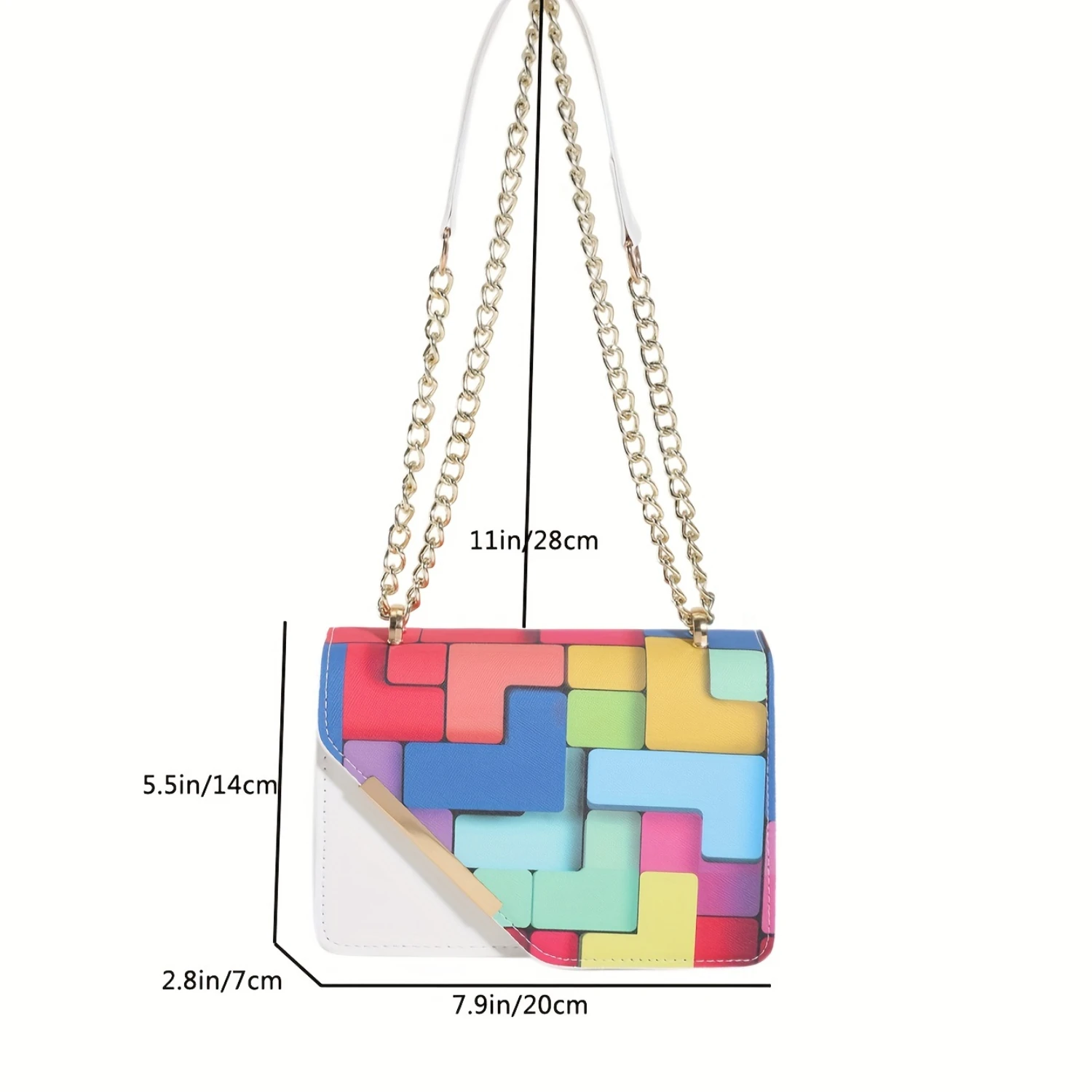 Messenger Bag - Chic Contrast Color Design, Durable PU Leather - Ideal for Everyday Fashion