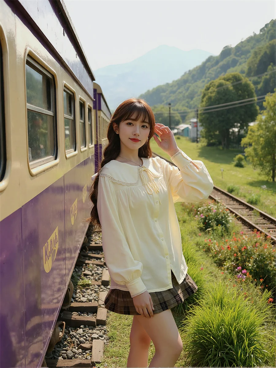 Koronkowe, urocze, jednolite bluzki w stylu lat 2000, odzież damska, jesień, wygodne, przytulne, dopasowane, luźne, codzienne, na co dzień, damskie, biurowe (OL)