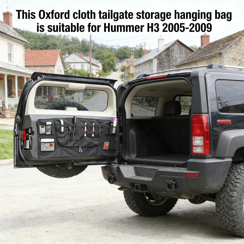 

Oxford Cloth Black For Hummer H3 05-09 Car Tailgate Storage Hanging Bag Rear Trunk Door Hanging Bag Interior Car Accessories