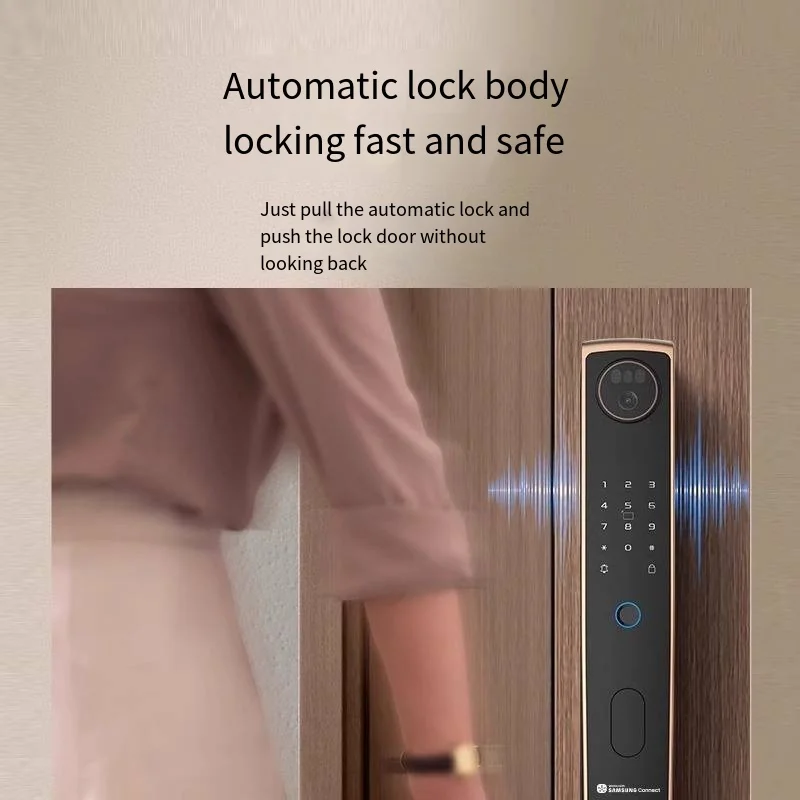 For Samsung Electronic P70Max Smart Remote Control 3D Face Recognition Fingerprint Intelligent Digital Door Lock With Camera