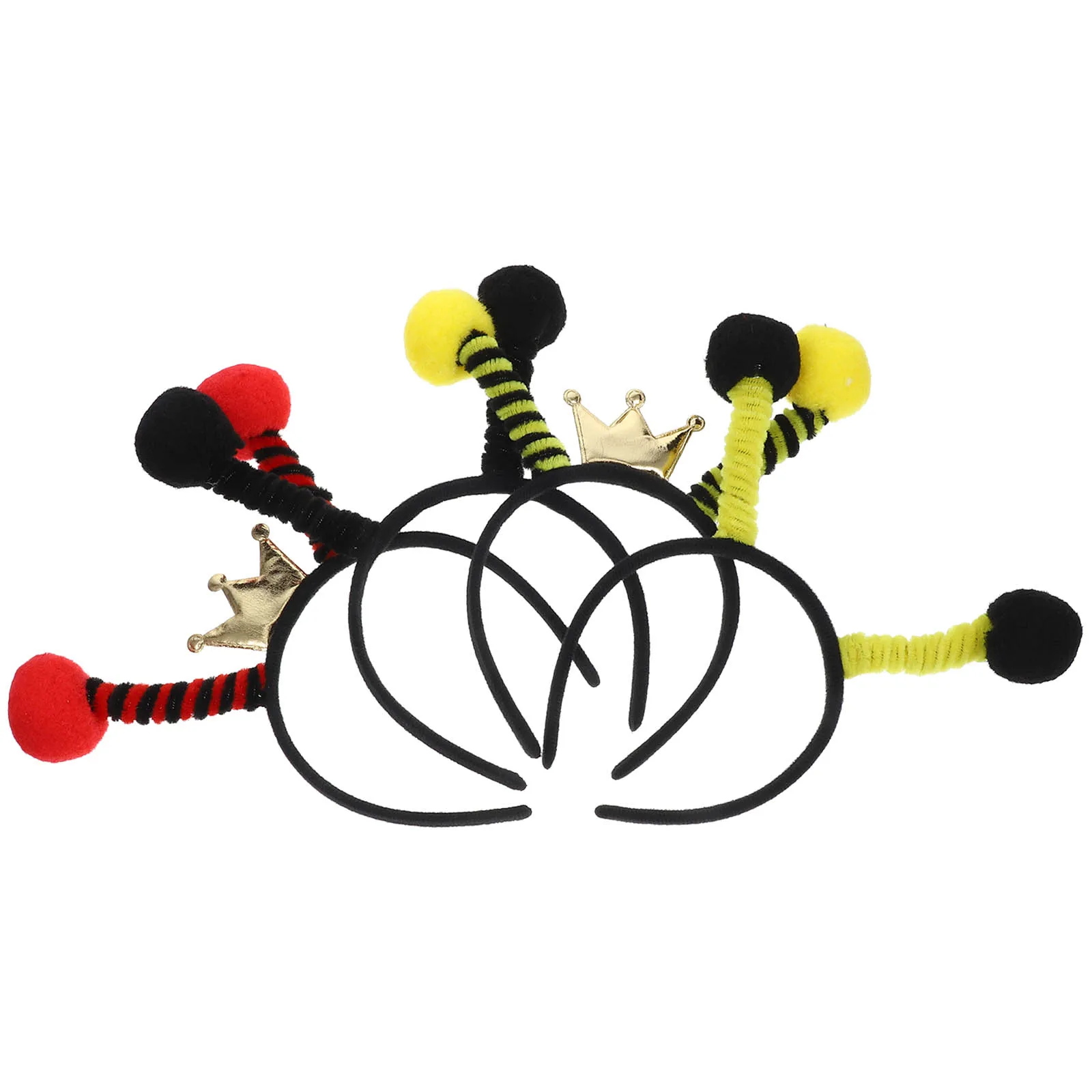 

4 Pcs Bee Headband Hair Hoops Yellow Black Red Crown Cosplay Party Favor Fashion Comfortable Halloween Accessories
