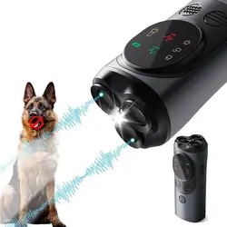 Dog Repeller Ultrasonic Dog Trainer Anti Barking Training Device Rechargeable High Power Dog Repeller With LED Flashlight