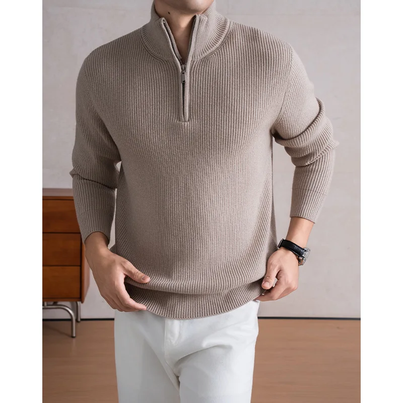 2026 Fall/Winter Stand Collar Sweater Fashion Casual Men's Warm Sweater