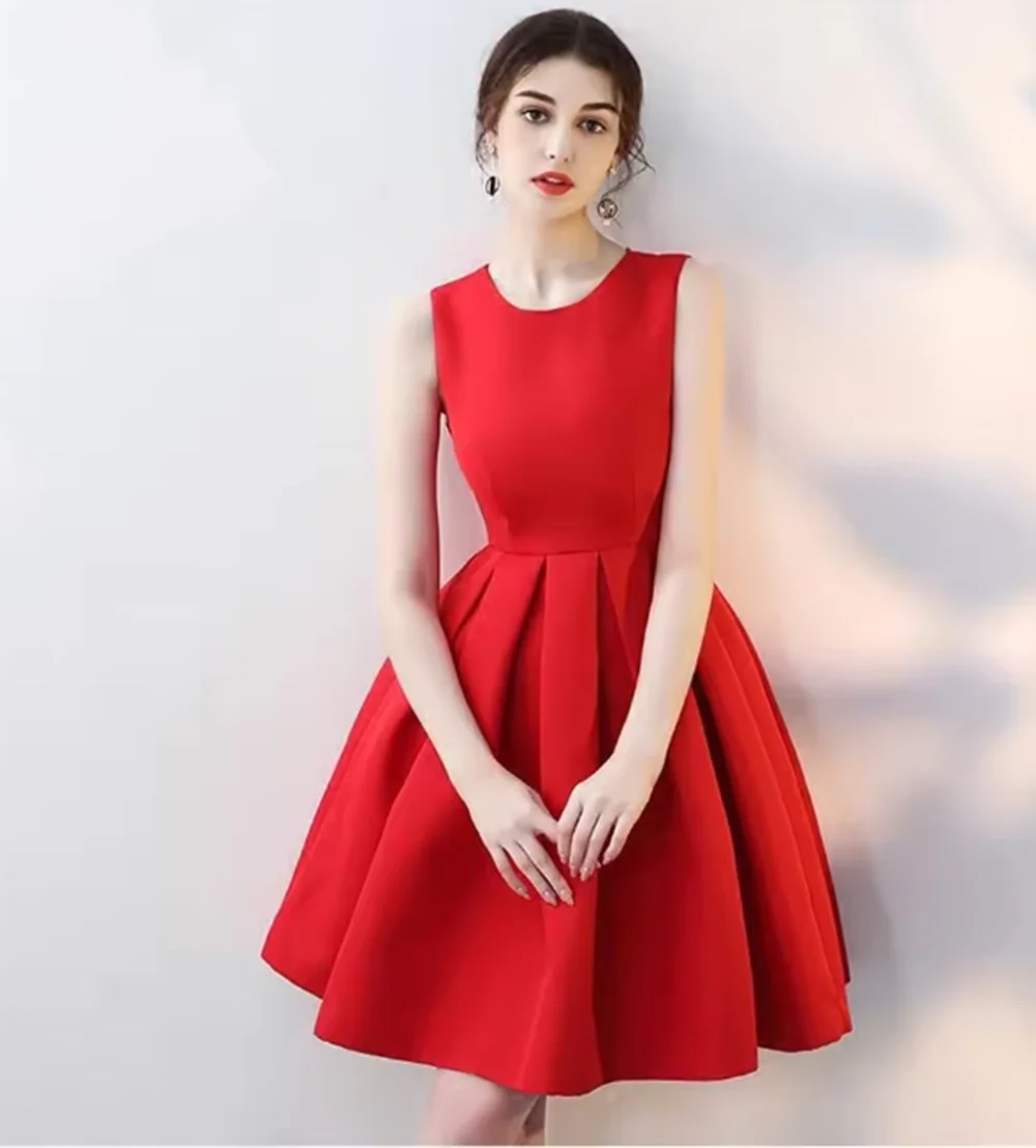 Sexy Luxury Satin Short Dress For Women Hosts Retro Banquet Party Stage A-Line Back Bow Tassel Dress Slim Fit 2025 Customized