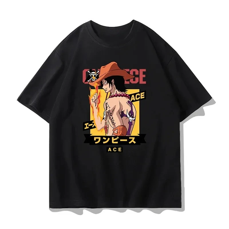 

One Piece Graphic T-Shirt Luffy ACE Anime Tee Men's Summer Fashion Oversize Street Casual Y2K Tops Streetwear Clothing 2026