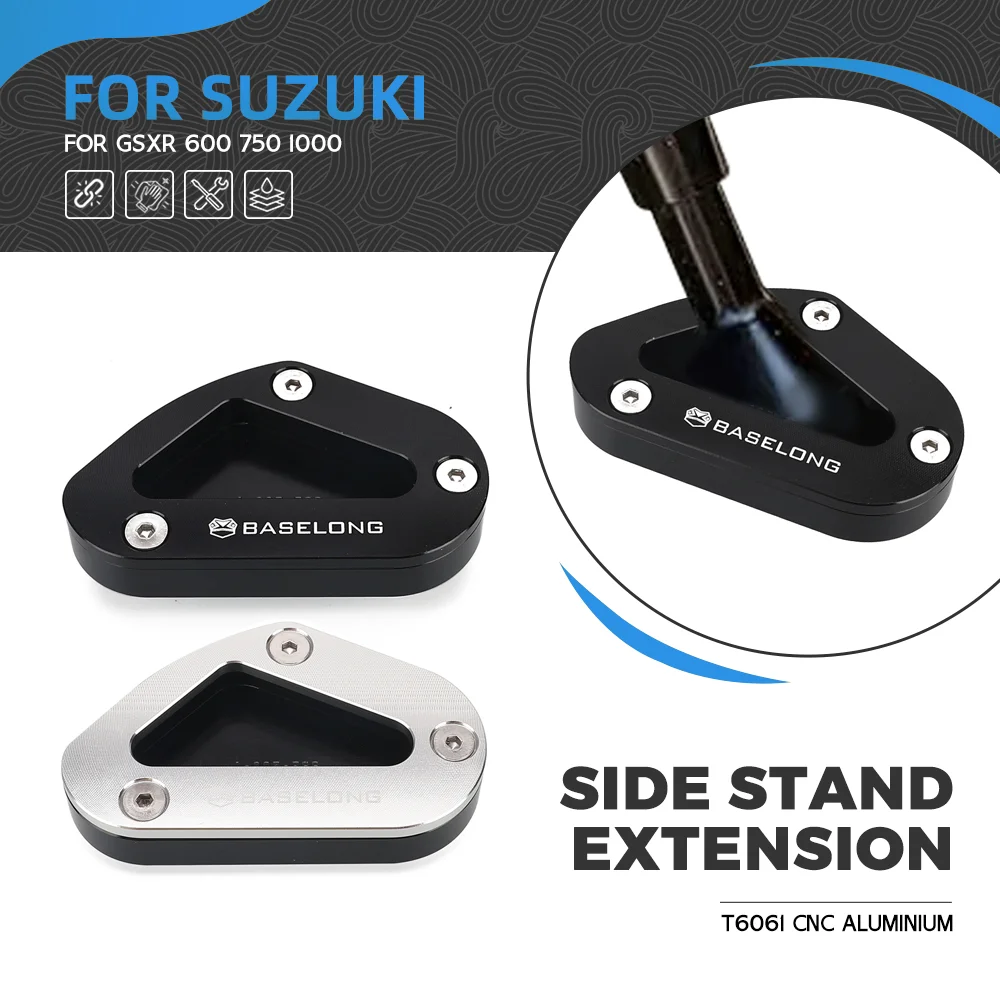 

For Suzuki GSXR600 GSX-R600 GSXR 600 750 1000 2011-2024 GSX-R 600 R750 R1000 Kickstand Side Stand Extension Pad Support Plate