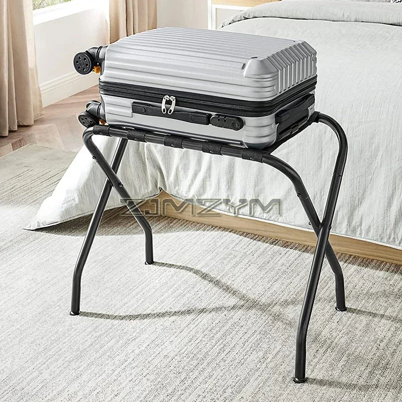 Luggage Rack, Suitcase Holder for Guest Room, Suitcase Stand, Steel Frame, Foldable, Holds up to 100 lb, for Bedroom, Black