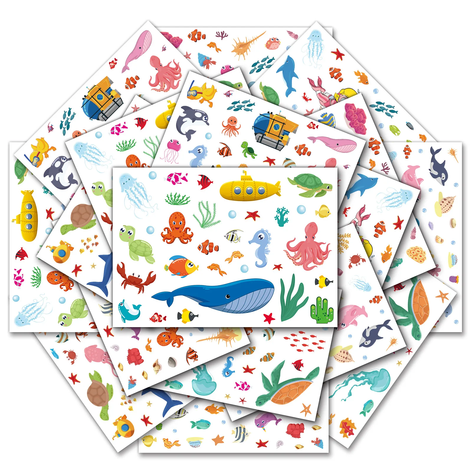 Cute Ocean Sea Animal Adhesive Stickers for Boys Girls Make Your Own Seaworld Sealife Sticker Party Goodie Gifts Bags Decor