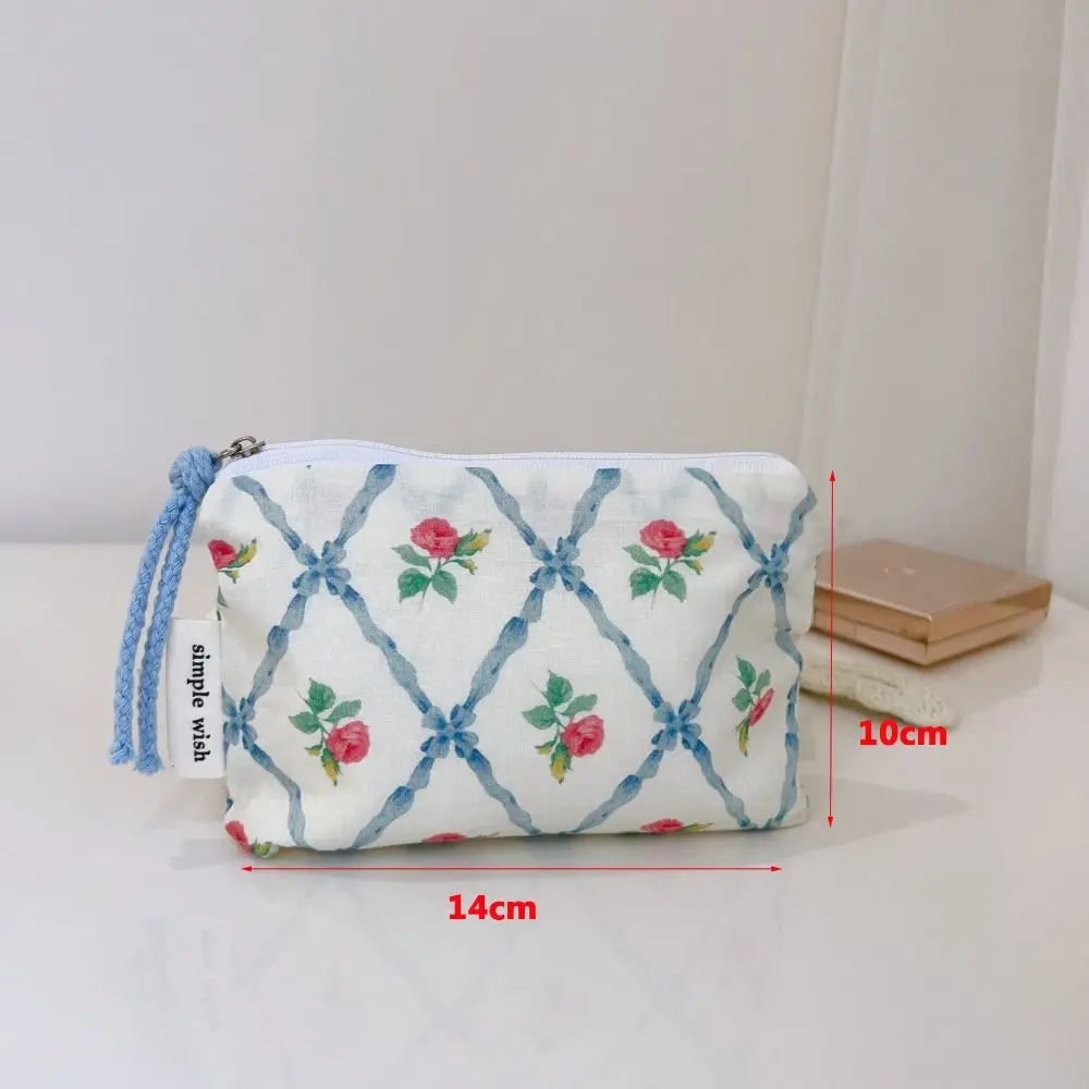 Fashion Floral Mini-Geldbörse, quadratisch, Baumwolle, Kartenhalter, Reißverschluss, tragbare Kosmetiktasche