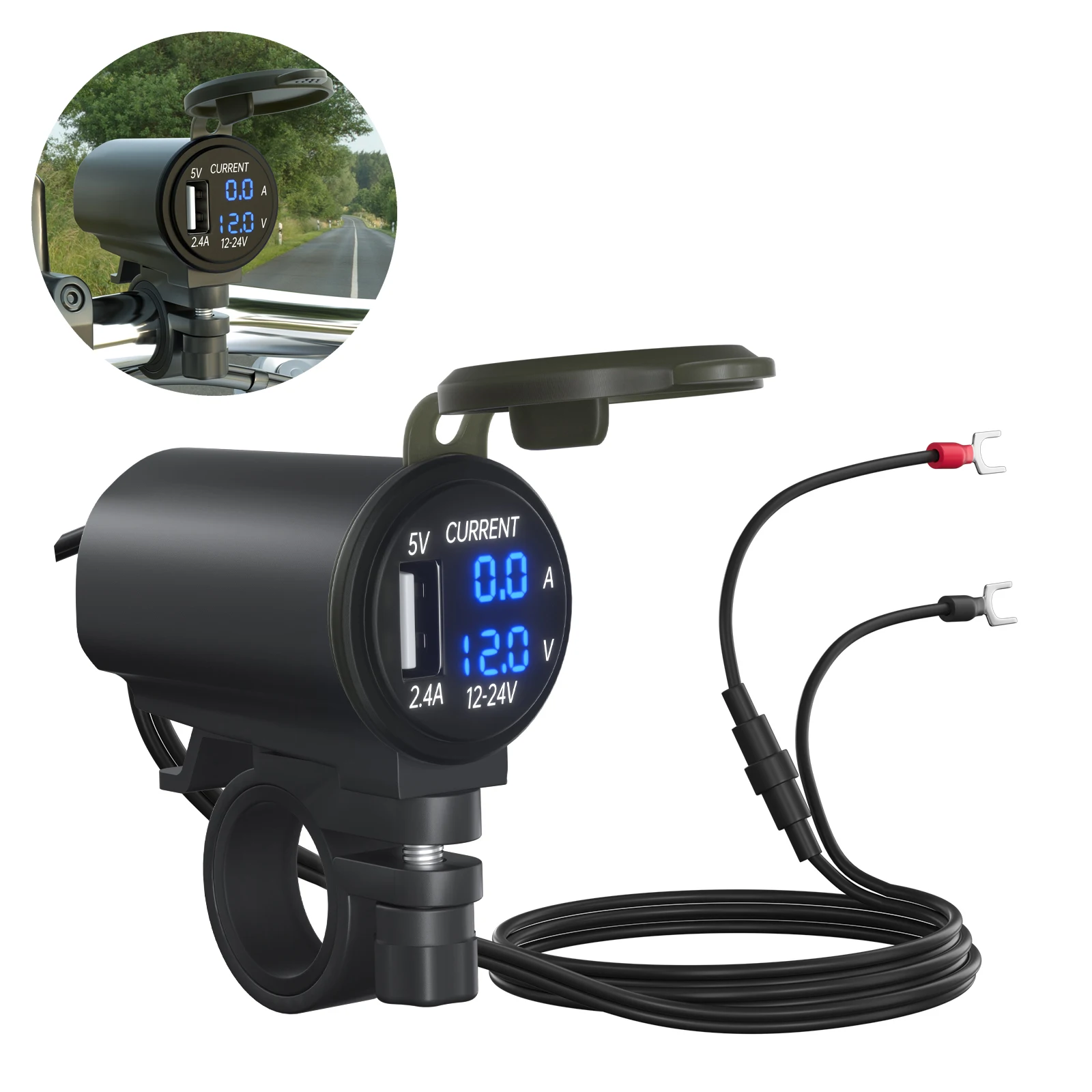 

12v Motorcycle Usb Voltmeter Fast Charger Socket With Switch Mobile Phone Waterproof Power Outlet Moto Cell Phone Plug Adapter