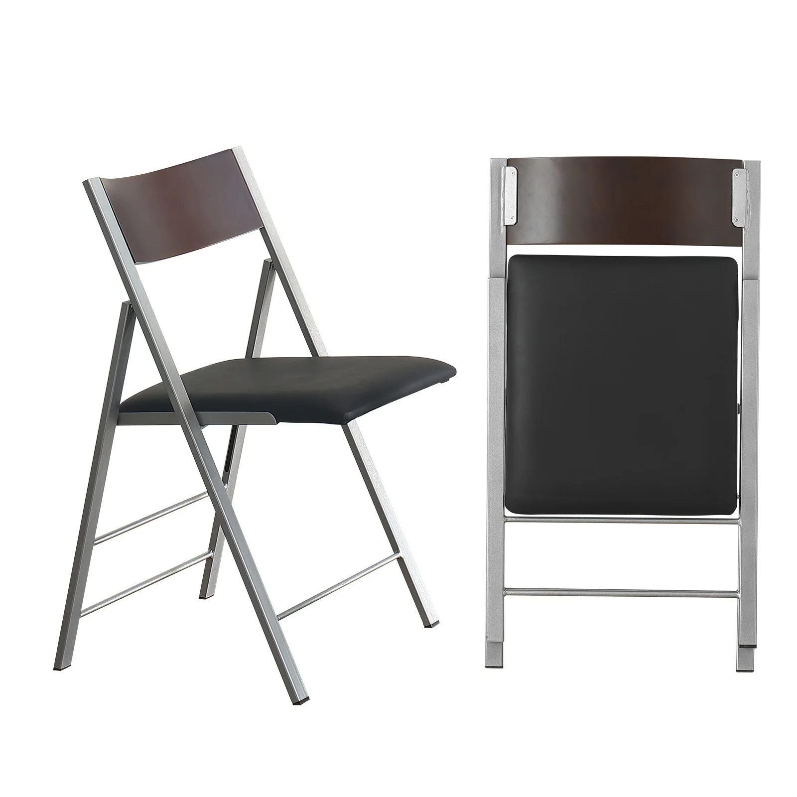 Folding Iron Dining Chair Space Saving Suitable for Home Office Event Party 198LB Weight Capacity  2 Chairs