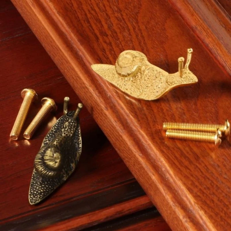 Personality Nordic Creative Snail Brass Cabinet Handle, Drawer Decorative Pull, Handle Knob for DIY  Hardware Accessories