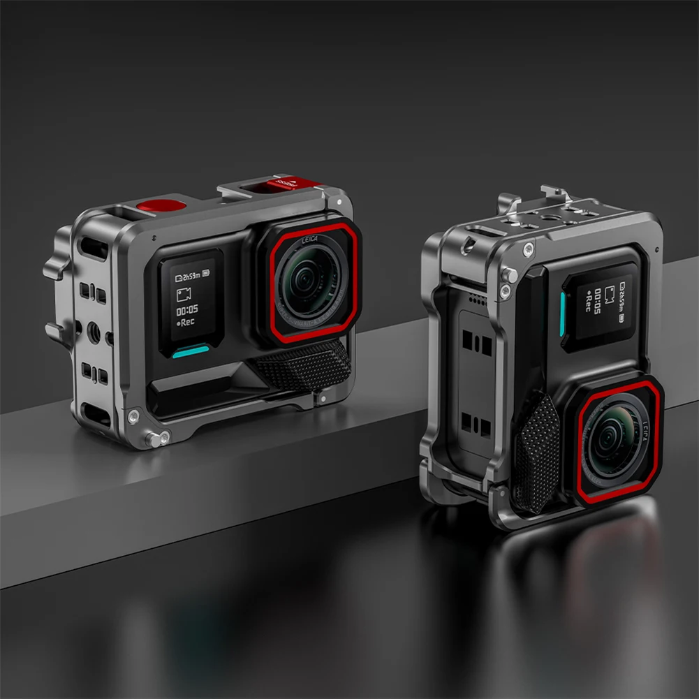 For Insta360 Ace Pro/2 Metal Camera Grip Mount Anti-Fall Sports Camera Protective Case Detachable Street Photo Vlog Accessories