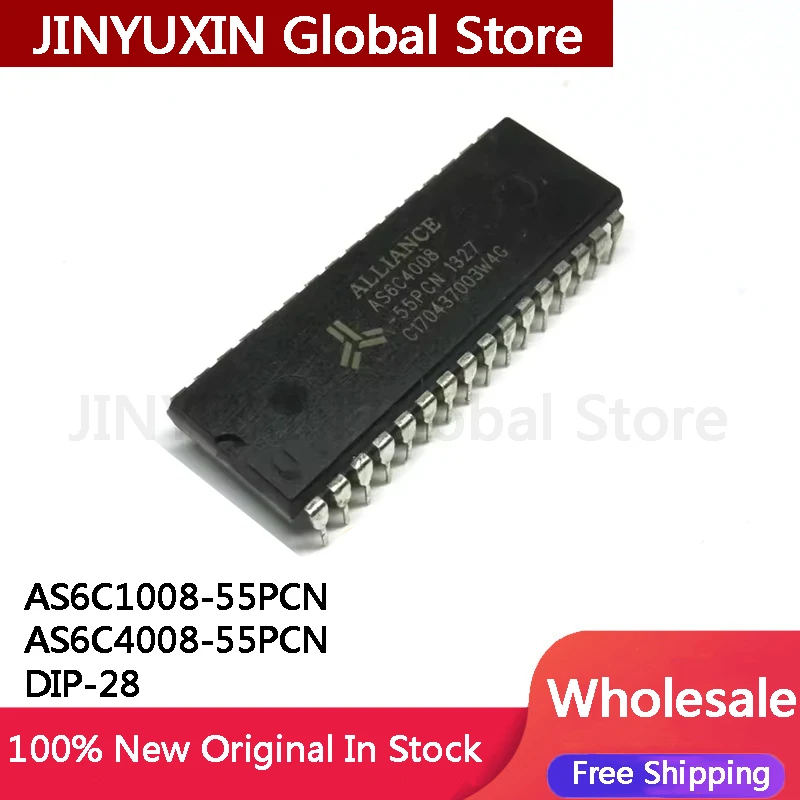 MXY 2Pcs AS6C1008-55PCN AS6C1008 AS6C4008-55PCN AS6C4008 55PCN DIP-28 IC Chip In Stock Wholesale