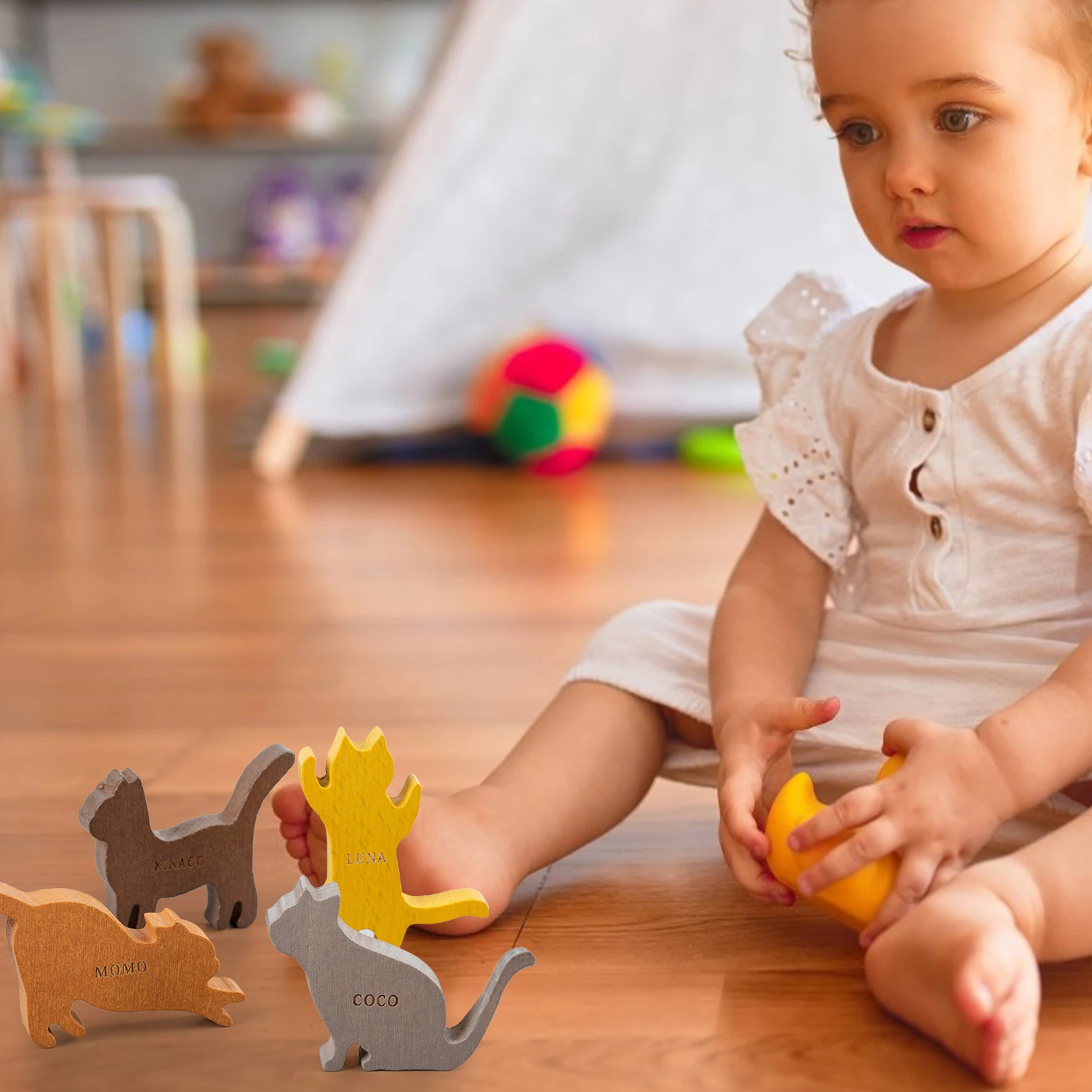 Juguete educativo de apilamiento con forma de gato, juegos de bloques de equilibrio, juguete educativo para niños pequeños, juguete de apilamiento con forma de gato colorido