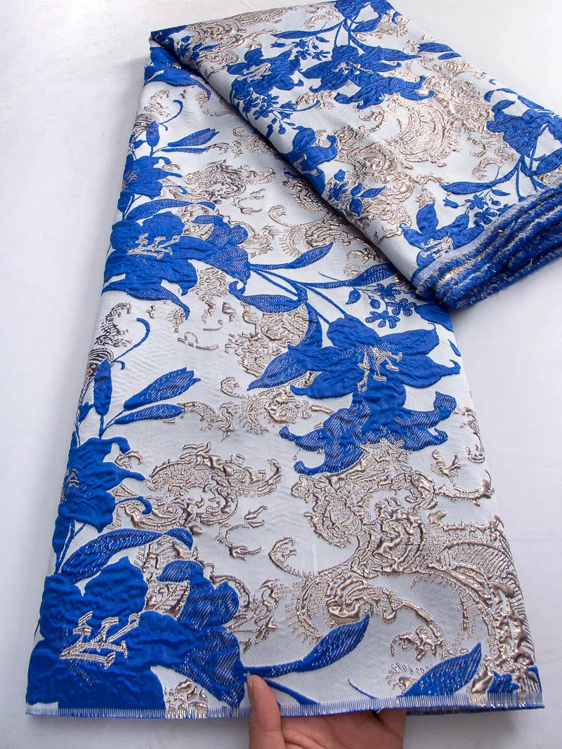 Kalume Latest 2025 Nigerian Jacquard Lace Damask Lace Fabric African Brocade Lace Fabric Sew Luxury Party Dresse For Women view 4
